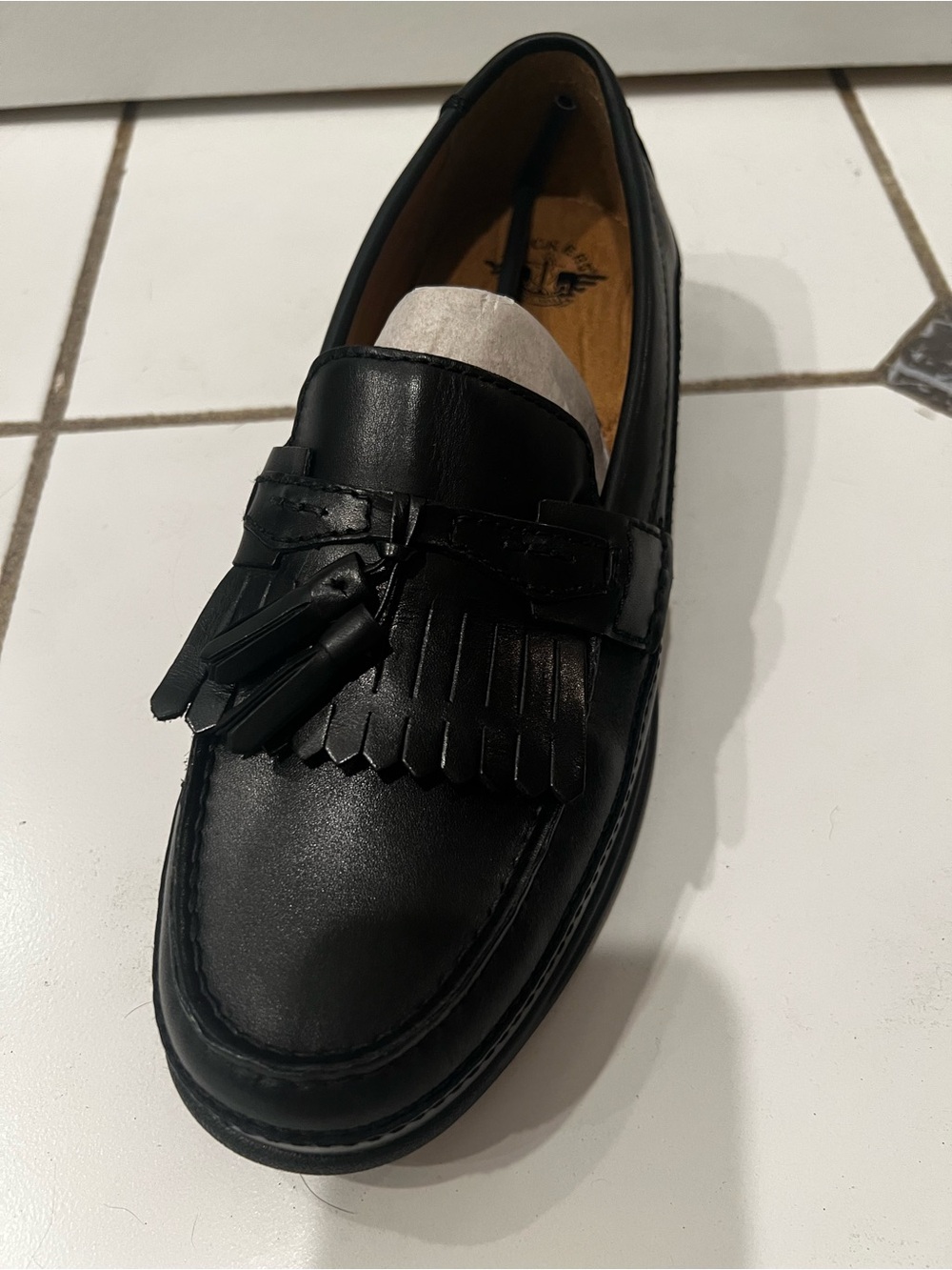 Men's Black Leather Tassel Loafers - Docker’s Size 9.5